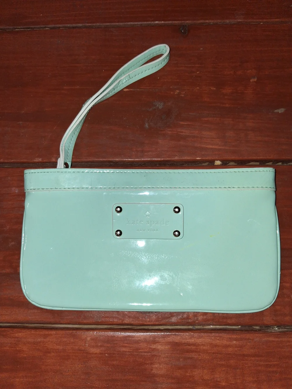 kate spade Mint Green Patent Leather Wristlet Clutch